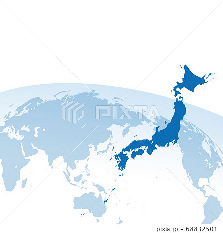 白をバックにドットの世界地図と日本地図を配して余白を作りグローバルなイメージのイラスト素材 6501