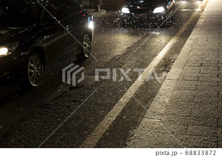 Winter is coming, Snowing in night time Winter is coming, Snowing in night time 68833872