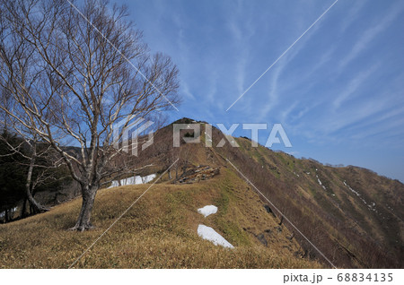 足尾　太平山南西尾根1765m地点から太平山山頂方面を見る 68834135