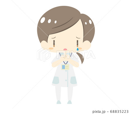 看護師さんが怒るイラスト泣くイラスト 全身バージョンのイラスト素材
