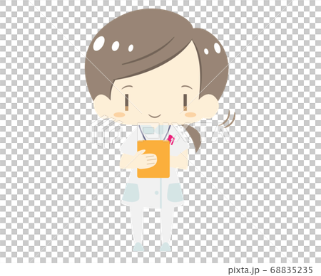 Illustration of a cute nurse listening Illustration of a cute nurse listening 68835235