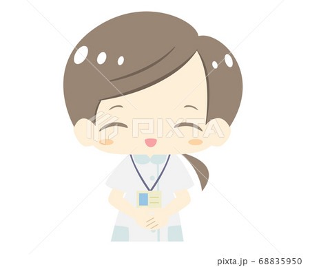 かわいい看護師さんが笑顔のイラスト 上半身バージョンのイラスト素材