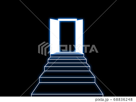 抽象的な階段と扉のイラスト素材