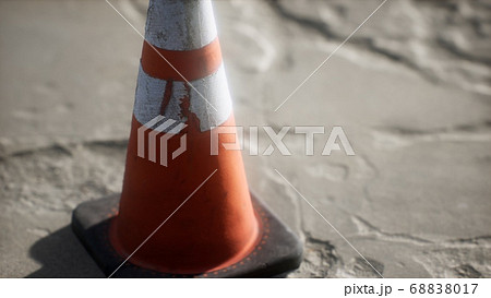 orange and white striped traffic cone orange and white striped traffic cone 68838017