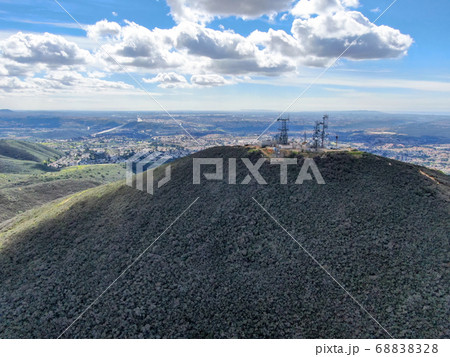 View from the top of the Black Mountain of Carmel Valley suburban neighborhood on the background. 68838328