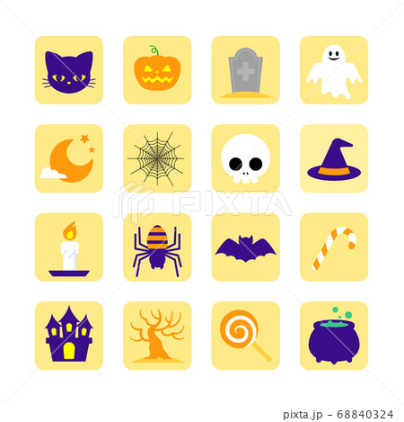 ハロウィンのイラストアイコン(ボタン1) ハロウィンのイラストアイコン(ボタン1) 68840324