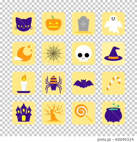 ハロウィンのイラストアイコン(ボタン1) ハロウィンのイラストアイコン(ボタン1) 68840324