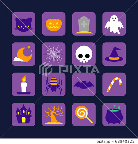 ハロウィンのイラストアイコン(ボタン2) 68840325