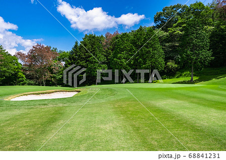 ゴルフ場 フェアウェイと空 夏のゴルフコース 68841231