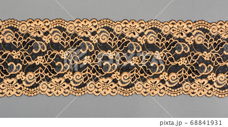 color straight strip of lace fabric on a gray 68841931