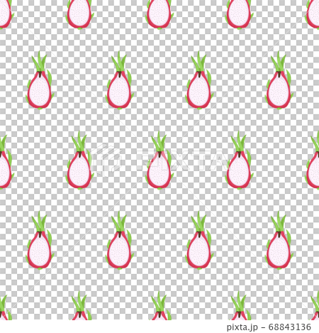 Dragon fruit seamless pattern for clothes design. Textile ornament. Half fruit slice. Dragon fruit seamless pattern for clothes design. Textile ornament. Half fruit slice. 68843136