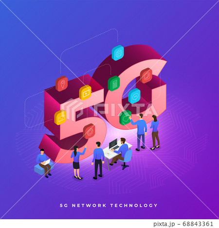 Concept 5G network technology Concept 5G network technology 68843361
