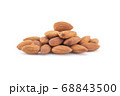 Closeup of almonds, isolated on the white. 68843500