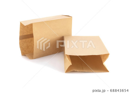 Brown paper bag isolated on white and clipping 68843654