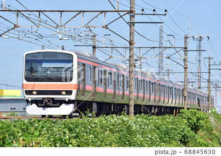 武蔵野線　南越谷－東川口　JR東日本　209系500番台　M72編成（京葉） 68845630