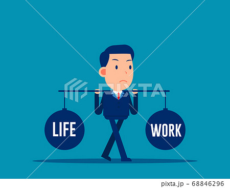 Business People Balance Between Life And Workのイラスト素材