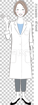 A female doctor giving an OK sign A female doctor giving an OK sign 68846312