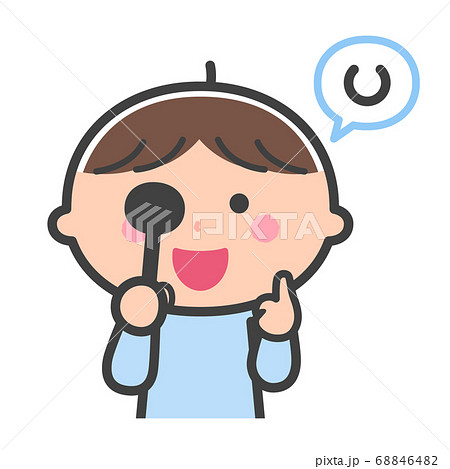 健康診断／視力検査をする男の子／線あり 68846482