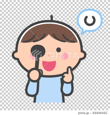 健康診断／視力検査をする男の子／線あり 68846482