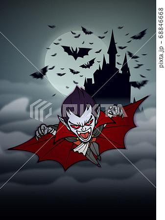 月夜に翔ぶドラキュラ【2頭身】 68846668