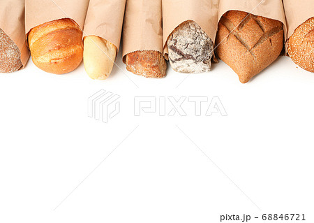 Bakery products isolated on white background, top Bakery products isolated on white background, top 68846721