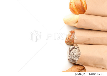 Bakery products isolated on white background, top Bakery products isolated on white background, top 68846726