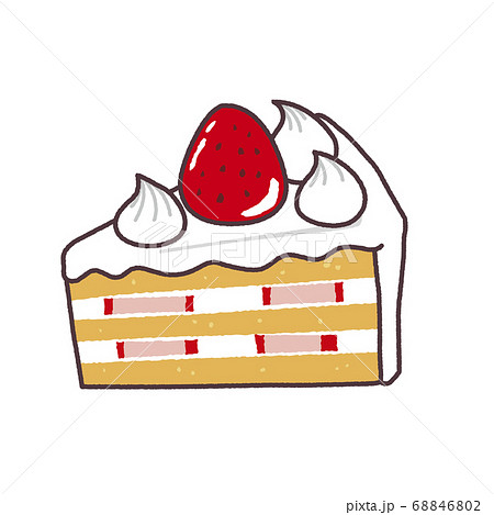 いちごのショートケーキのイラスト素材