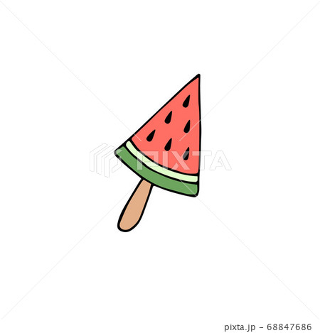 Vector hand drawn watermelon ice cream 68847686