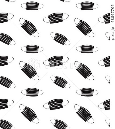 Vector seamless pattern of black medical face mask 68847706