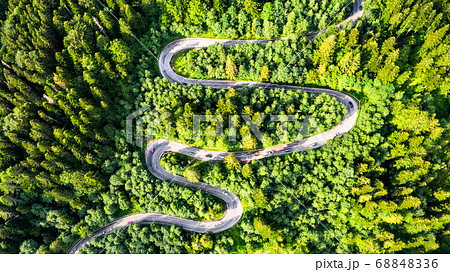Winding road in Carpathian Mountains, Romania Winding road in Carpathian Mountains, Romania 68848336