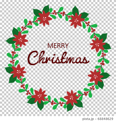 クリスマスリース、フレームのイラスト素材 [68848629] - PIXTA