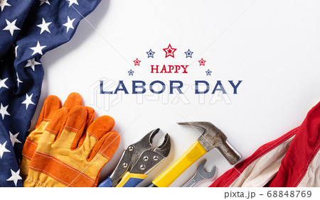 Happy Labor day concept. American flag with 68848769