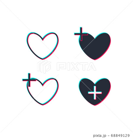 Illustration health care icon, cross in heart. Illustration of medicine on health care. Tik Tok 68849129