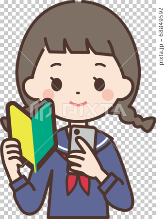 智能手機初學者的女學生 68849592