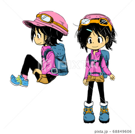 山ガールのイラスト素材