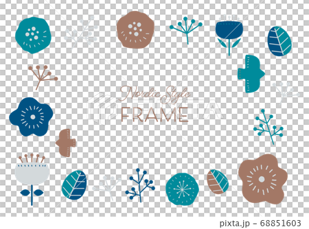 北欧風 植物のフレームのイラスト素材