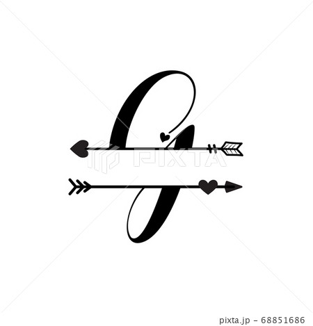 Initial g love monogram split letter vector 68851686