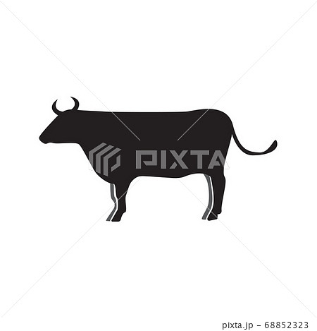 Cow Silhouette Icon Design Template Vectorのイラスト素材