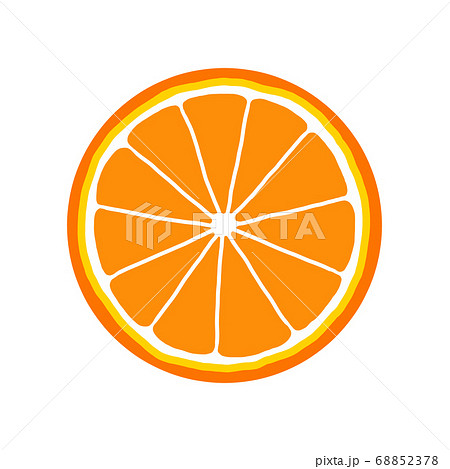 輪切りオレンジの手描きイラストアイコンのイラスト素材