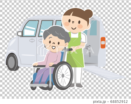 福利車輛和輪椅高級婦女及護理人員 福利車輛和輪椅高級婦女及護理人員 68852912