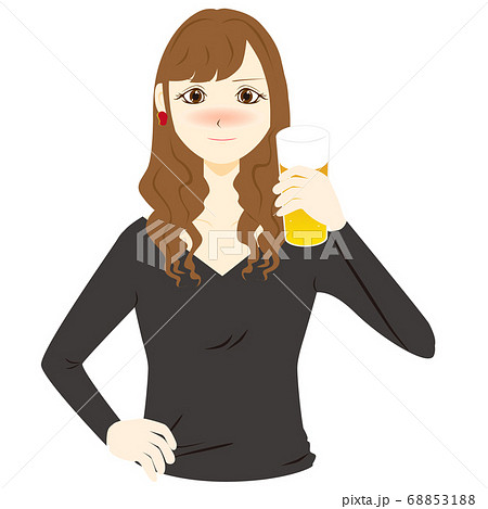 お酒を飲む 女性のイラスト素材 6531