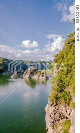 景色 嶋潭三峰 川 68853985