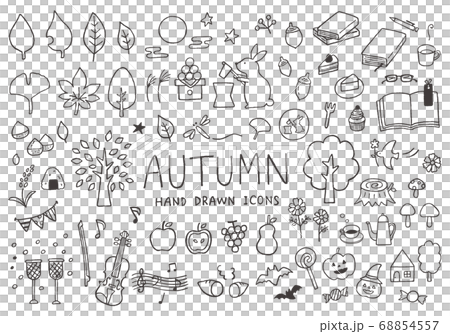 Hand drawn illustration set related to autumn 68854557