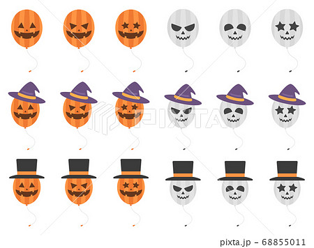 ハロウィーンの風船のイラストセット 68855011