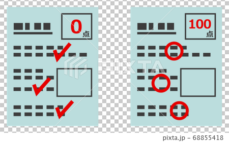 採点されたテスト用紙 採点されたテスト用紙 68855418