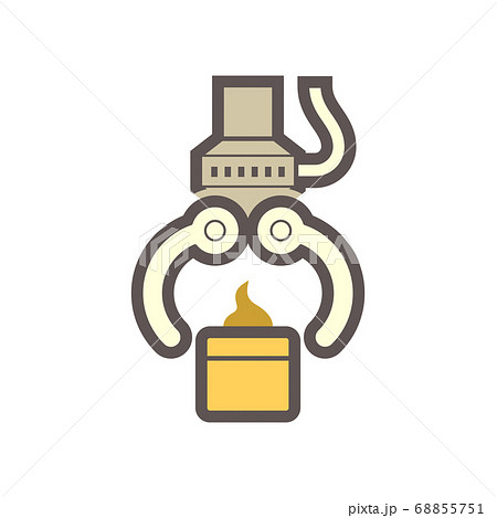 Robot hand picking up sweet food in food Robot hand picking up sweet food in food 68855751