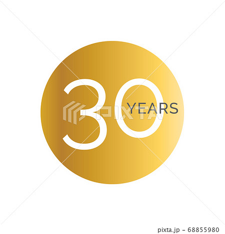 30th Anniversary gold banner template, thirtieth jubilee labels, business birthday logo, vector illustration 68855980