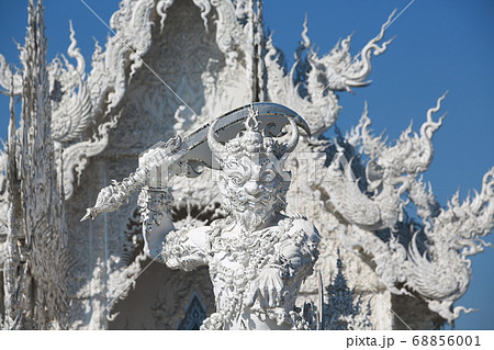 wat rong khun or so called white temple in chiang mai. one of landmark in thailand wat rong khun or so called white temple in chiang mai. one of landmark in thailand 68856001