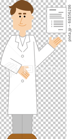 男實驗室外套持有證件的研究員 68856286