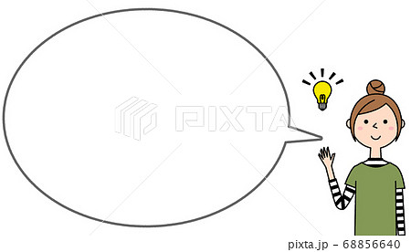 ひらめく若い女性　ふきだし 68856640